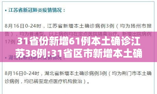 31省份新增61例本土确诊江苏38例:31省区市新增本土确诊61例 其中江苏45例 31省份新增61例本土确诊江苏38例:31省区市新增本土确诊61例 其中江苏45例