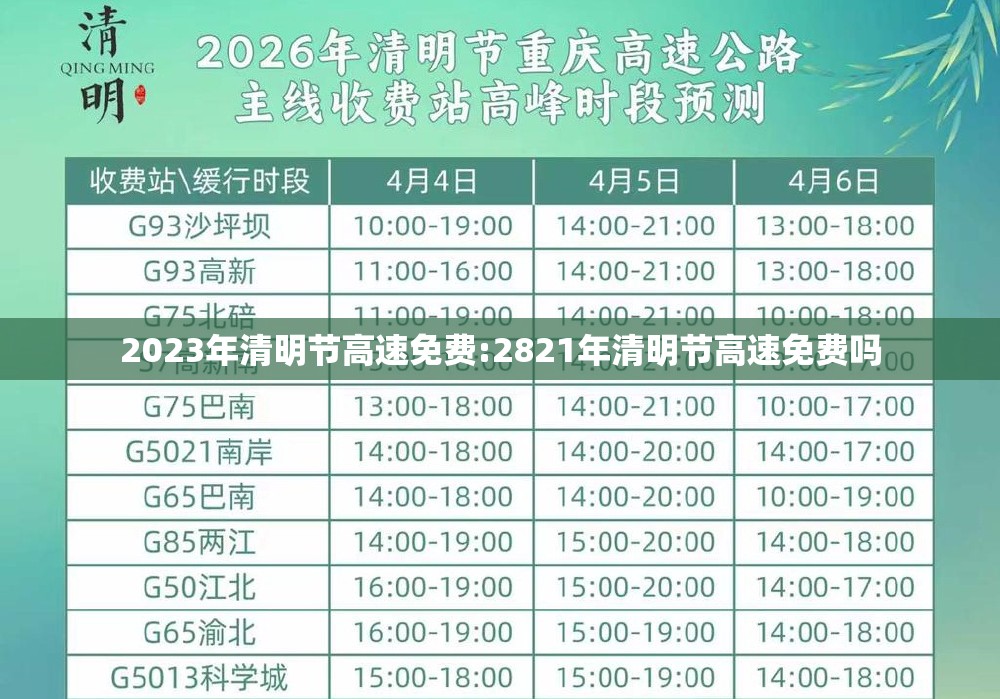 2023年清明节高速免费:2821年清明节高速免费吗 2023年清明节高速免费:2821年清明节高速免费吗