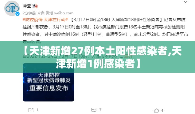 【天津新增27例本土阳性感染者,天津新增1例感染者】 【天津新增27例本土阳性感染者,天津新增1例感染者】