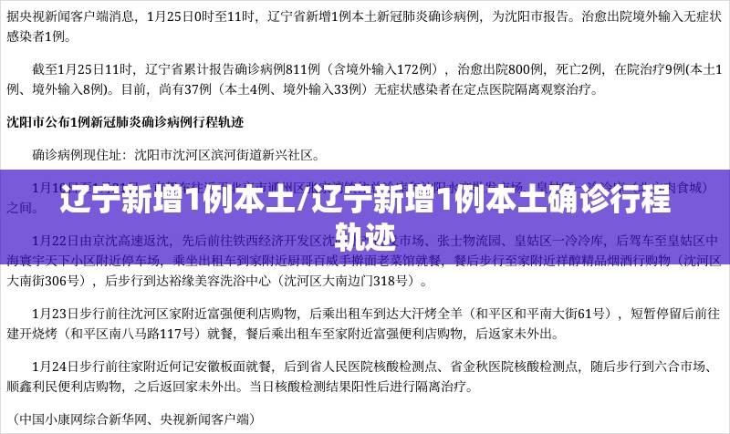 辽宁新增1例本土/辽宁新增1例本土确诊行程轨迹 辽宁新增1例本土/辽宁新增1例本土确诊行程轨迹