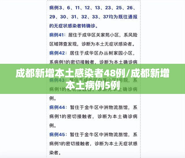 成都新增本土感染者48例/成都新增本土病例5例 成都新增本土感染者48例/成都新增本土病例5例