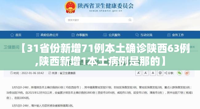 【31省份新增71例本土确诊陕西63例,陕西新增1本土病例是那的】 【31省份新增71例本土确诊陕西63例,陕西新增1本土病例是那的】