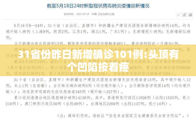 31省份昨日新增确诊101例:头顶有个凹陷按着疼 31省份昨日新增确诊101例:头顶有个凹陷按着疼