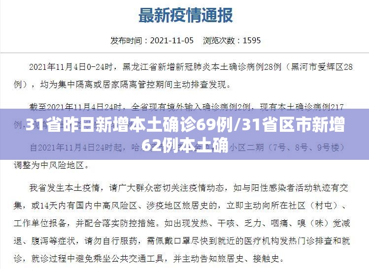 31省昨日新增本土确诊69例/31省区市新增62例本土确