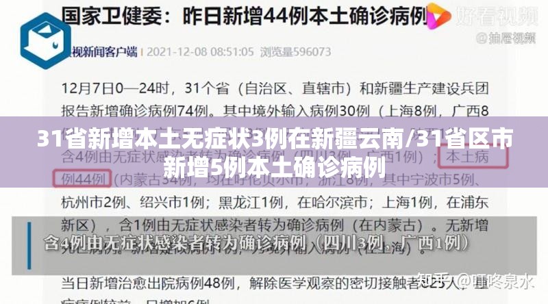 31省新增本土无症状3例在新疆云南/31省区市新增5例本土确诊病例 31省新增本土无症状3例在新疆云南/31省区市新增5例本土确诊病例