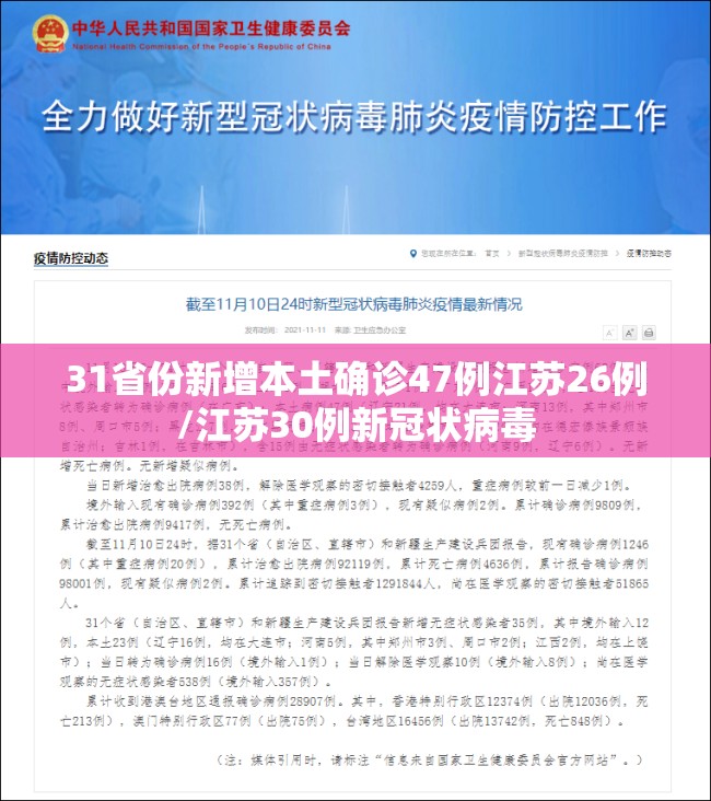 31省份新增本土确诊47例江苏26例/江苏30例新冠状病毒 31省份新增本土确诊47例江苏26例/江苏30例新冠状病毒