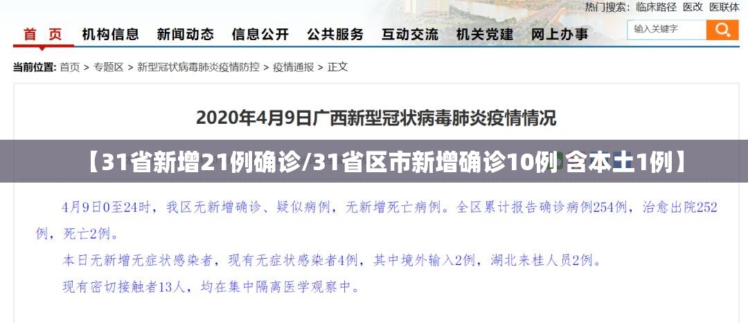 【31省新增21例确诊/31省区市新增确诊10例 含本土1例】
