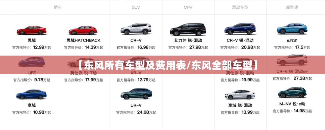【东风所有车型及费用表/东风全部车型】