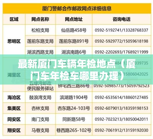 最新厦门车辆年检地点(厦门车年检车哪里办理) 最新厦门车辆年检地点(厦门车年检车哪里办理)