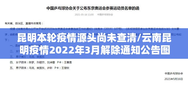 昆明本轮疫情源头尚未查清/云南昆明疫情2022年3月解除通知公告图片