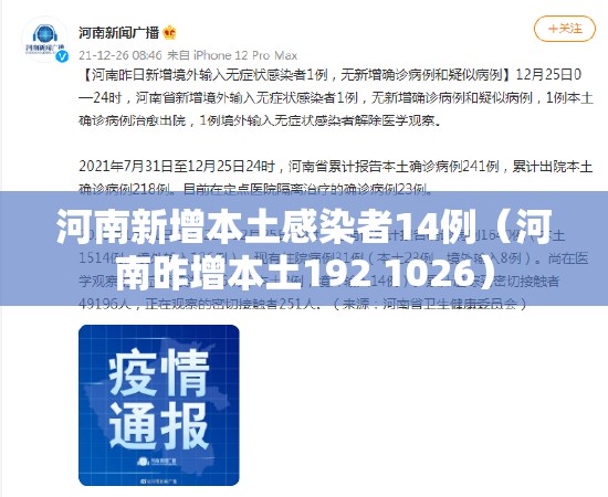 河南新增本土感染者14例(河南昨增本土192 1026) 河南新增本土感染者14例(河南昨增本土192 1026)