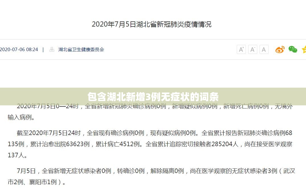 包含湖北新增3例无症状的词条