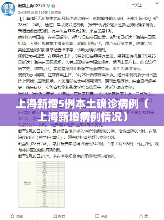 上海新增5例本土确诊病例（上海新增病例情况）