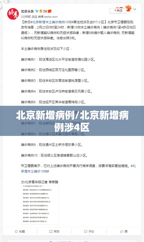 北京新增病例/北京新增病例涉4区 北京新增病例/北京新增病例涉4区