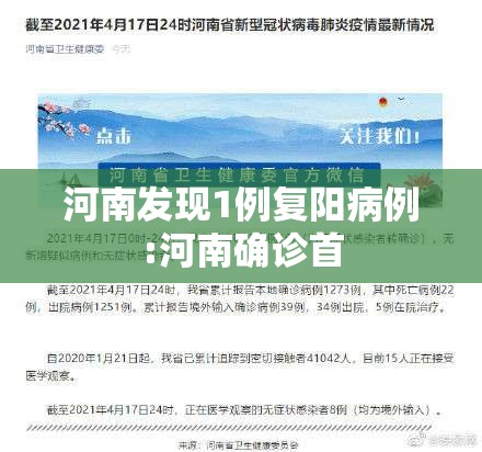 河南发现1例复阳病例:河南确诊首