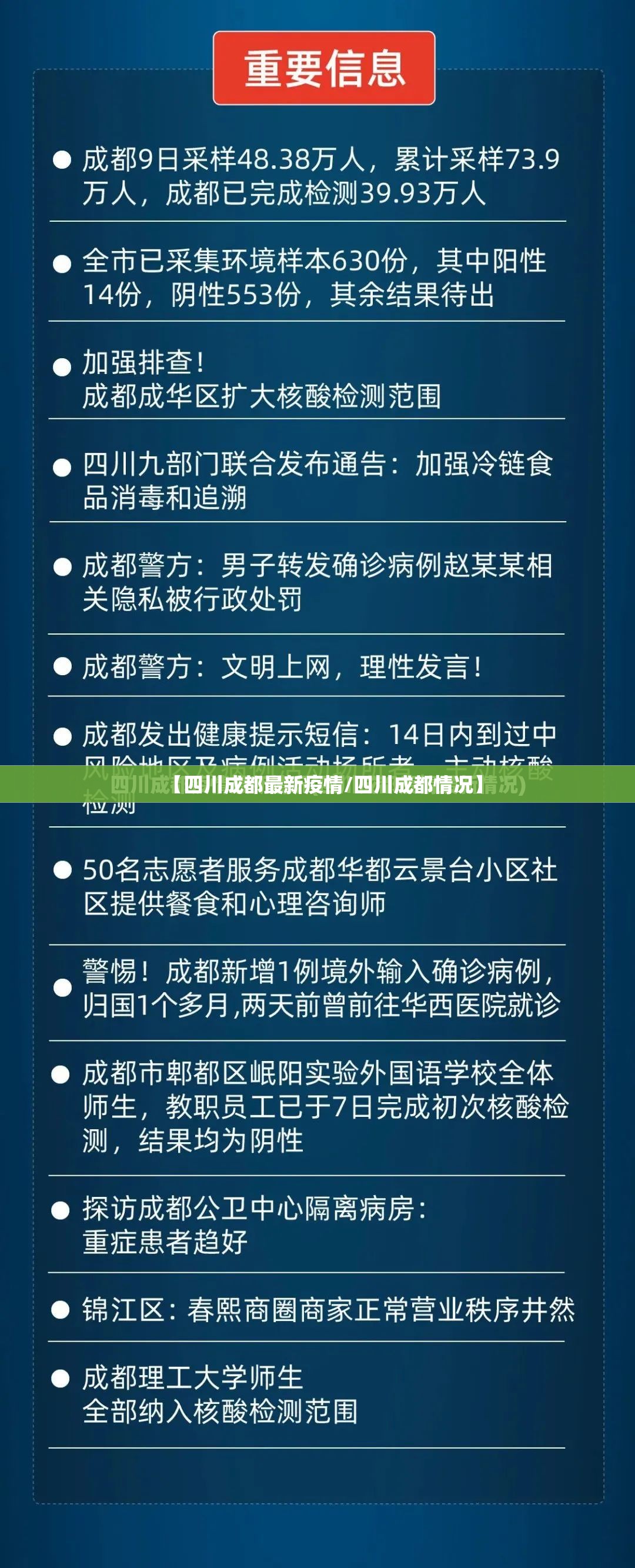 【四川成都最新疫情/四川成都情况】 【四川成都最新疫情/四川成都情况】