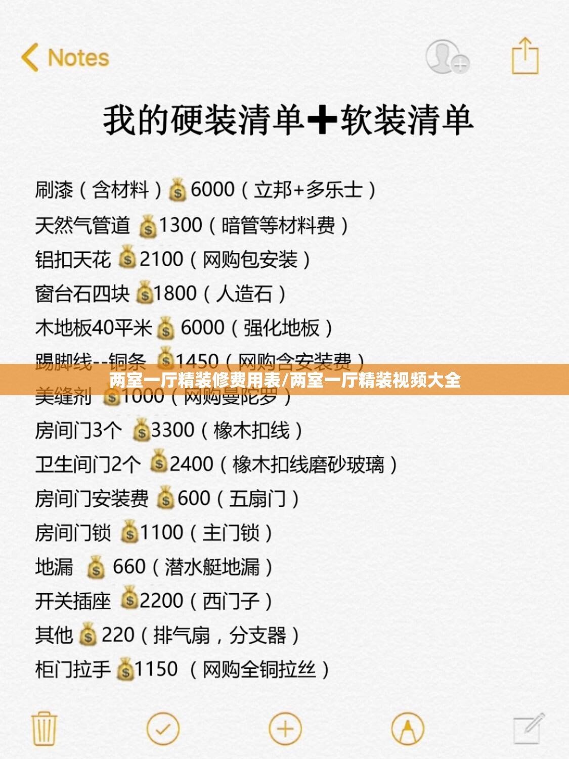 两室一厅精装修费用表/两室一厅精装视频大全