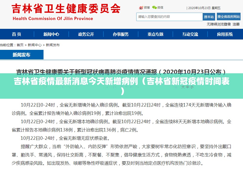 吉林省疫情最新消息今天新增病例(吉林省新冠疫情时间表) 吉林省疫情最新消息今天新增病例(吉林省新冠疫情时间表)