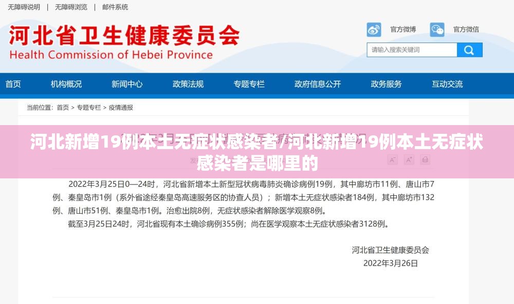 河北新增19例本土无症状感染者/河北新增19例本土无症状感染者是哪里的 河北新增19例本土无症状感染者/河北新增19例本土无症状感染者是哪里的