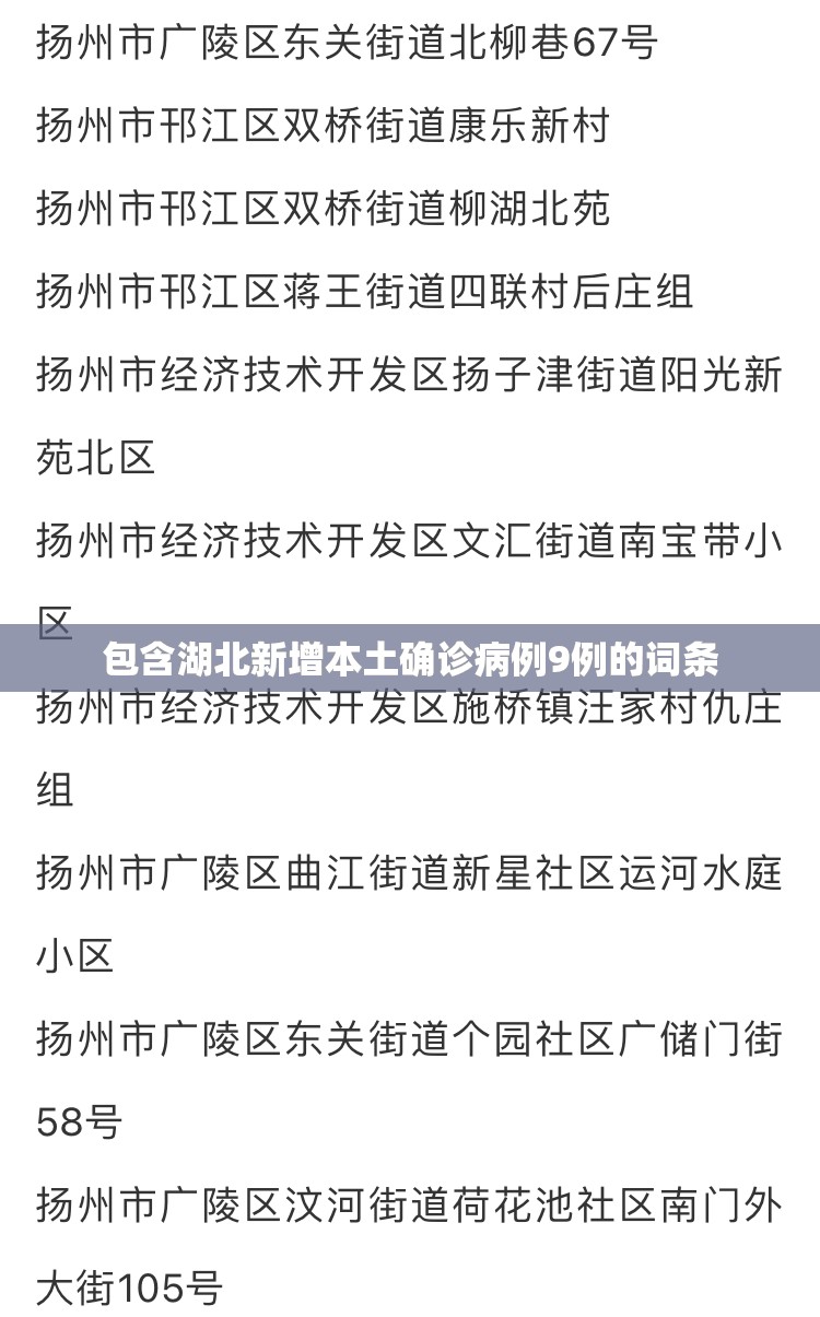 包含湖北新增本土确诊病例9例的词条