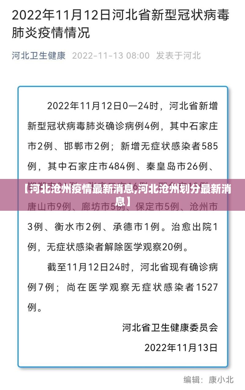 【河北沧州疫情最新消息,河北沧州划分最新消息】