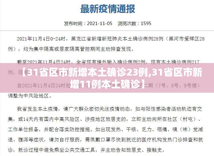 【31省区市新增本土确诊23例,31省区市新增11例本土确诊】 【31省区市新增本土确诊23例,31省区市新增11例本土确诊】