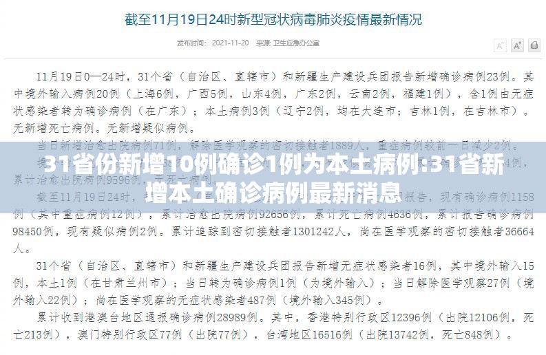 31省份新增10例确诊1例为本土病例:31省新增本土确诊病例最新消息 31省份新增10例确诊1例为本土病例:31省新增本土确诊病例最新消息
