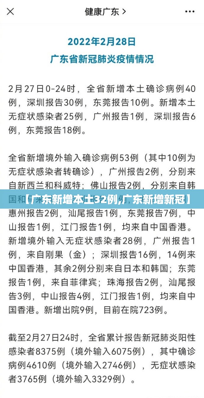 【广东新增本土32例,广东新增新冠】 【广东新增本土32例,广东新增新冠】