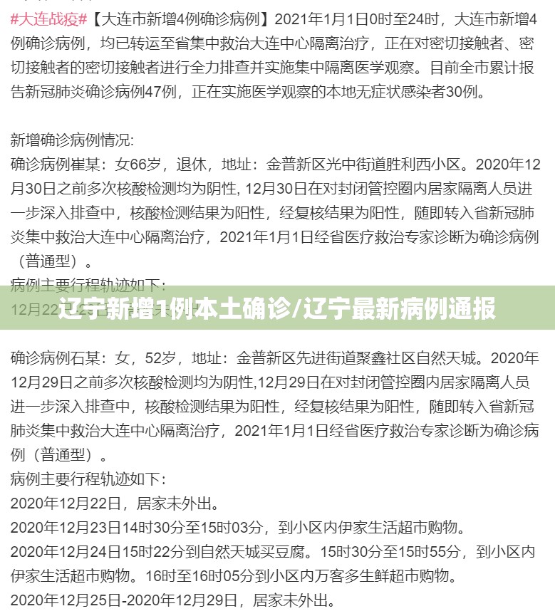 辽宁新增1例本土确诊/辽宁最新病例通报 辽宁新增1例本土确诊/辽宁最新病例通报