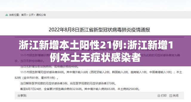 浙江新增本土阳性21例:浙江新增1例本土无症状感染者 浙江新增本土阳性21例:浙江新增1例本土无症状感染者