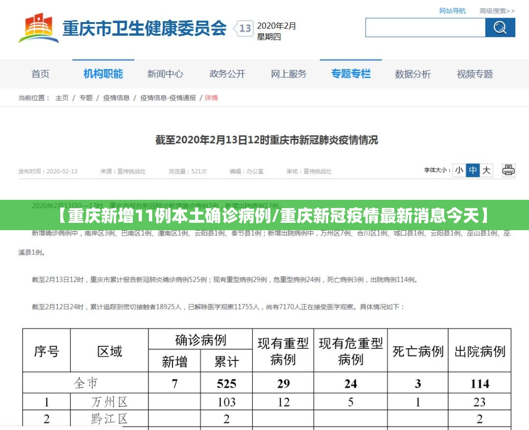 【重庆新增11例本土确诊病例/重庆新冠疫情最新消息今天】
