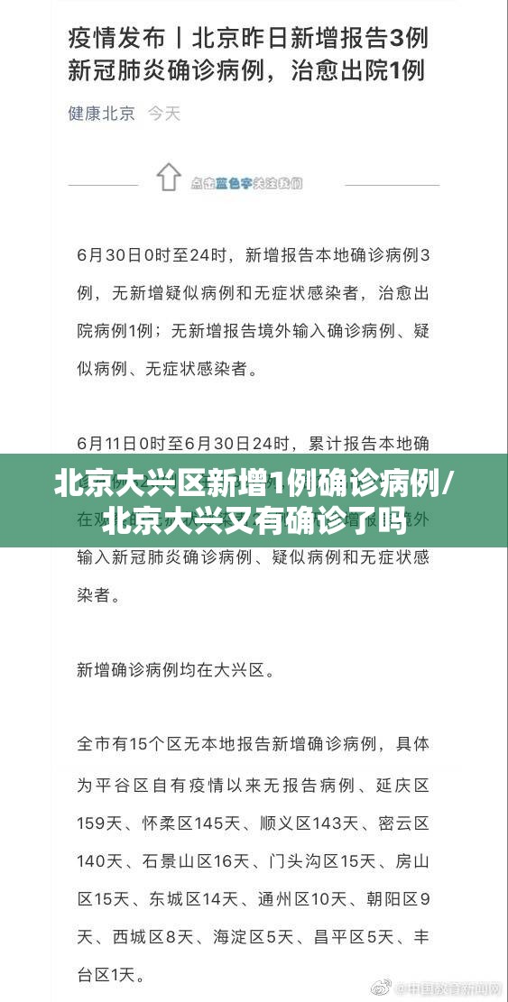 北京大兴区新增1例确诊病例/北京大兴又有确诊了吗