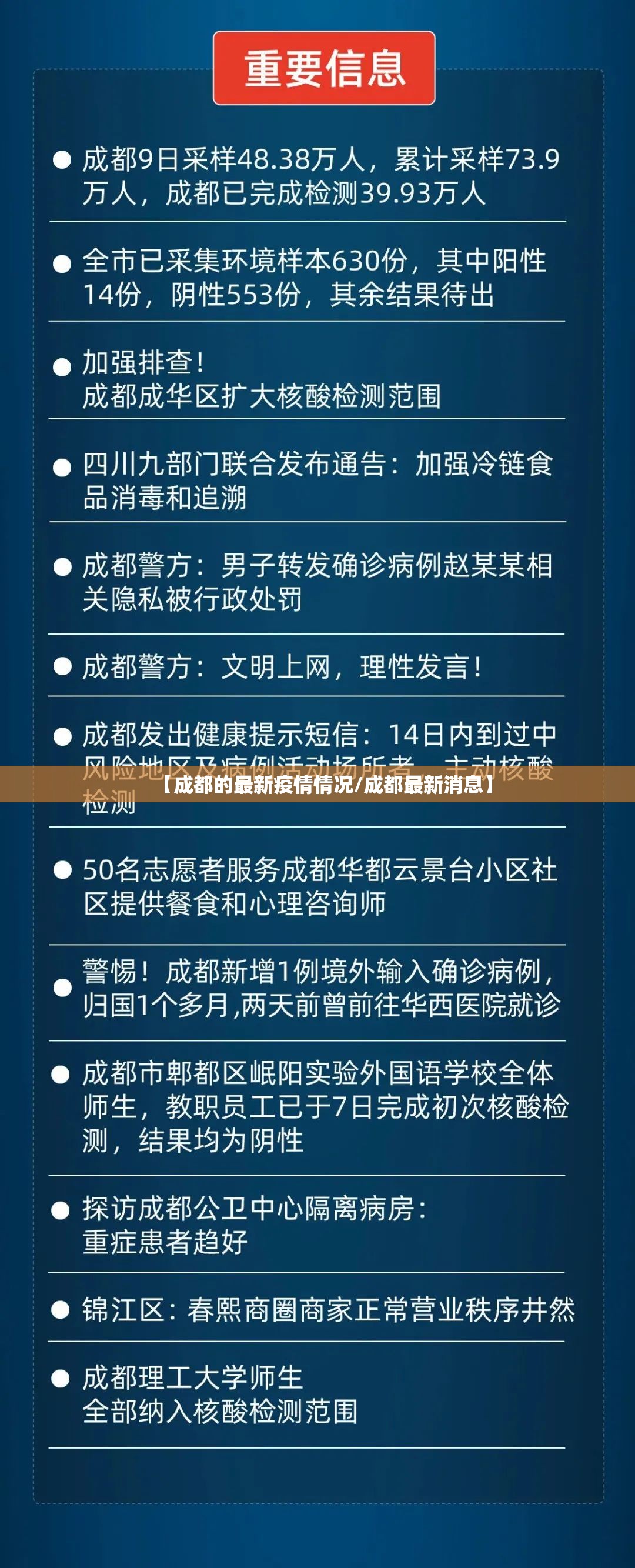 【成都的最新疫情情况/成都最新消息】