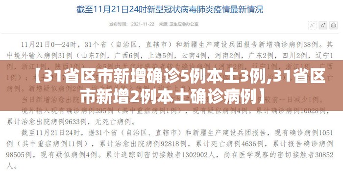【31省区市新增确诊5例本土3例,31省区市新增2例本土确诊病例】 【31省区市新增确诊5例本土3例,31省区市新增2例本土确诊病例】