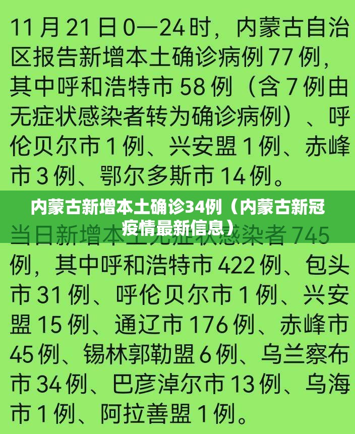 内蒙古新增本土确诊34例（内蒙古新冠疫情最新信息）