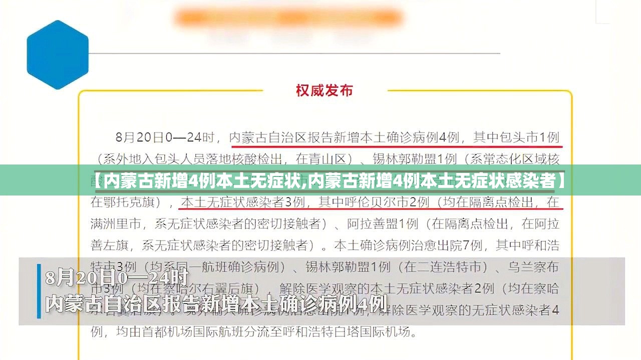 【内蒙古新增4例本土无症状,内蒙古新增4例本土无症状感染者】 【内蒙古新增4例本土无症状,内蒙古新增4例本土无症状感染者】