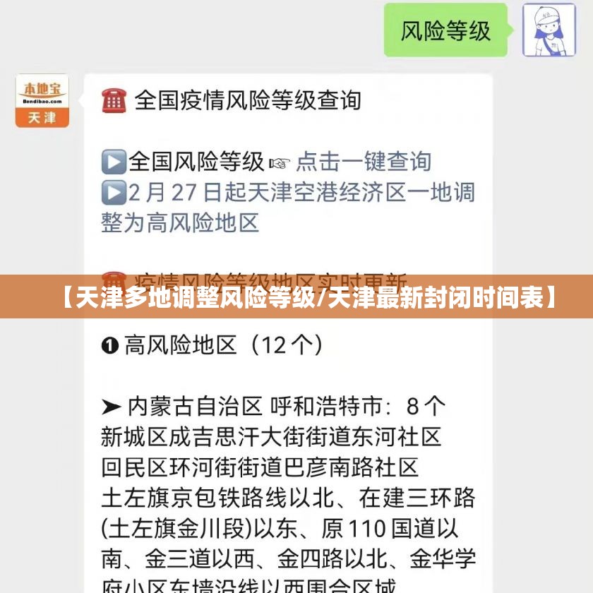 【天津多地调整风险等级/天津最新封闭时间表】 【天津多地调整风险等级/天津最新封闭时间表】