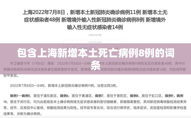 包含上海新增本土死亡病例8例的词条