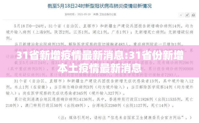 31省新增疫情最新消息:31省份新增本土疫情最新消息
