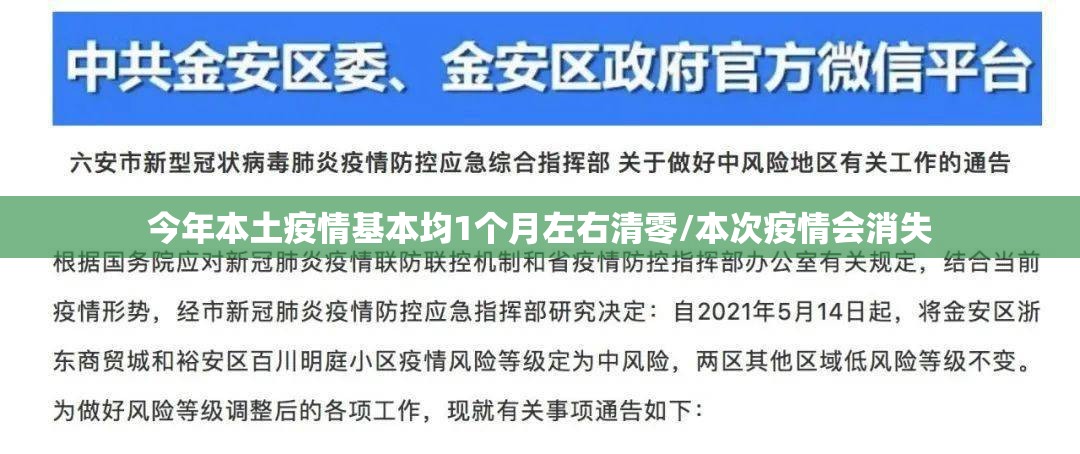 今年本土疫情基本均1个月左右清零/本次疫情会消失