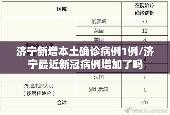 济宁新增本土确诊病例1例/济宁最近新冠病例增加了吗