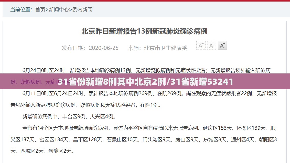 31省份新增8例其中北京2例/31省新增53241 31省份新增8例其中北京2例/31省新增53241