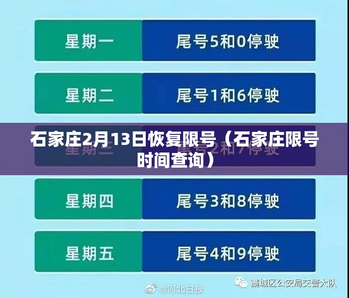石家庄2月13日恢复限号（石家庄限号时间查询）