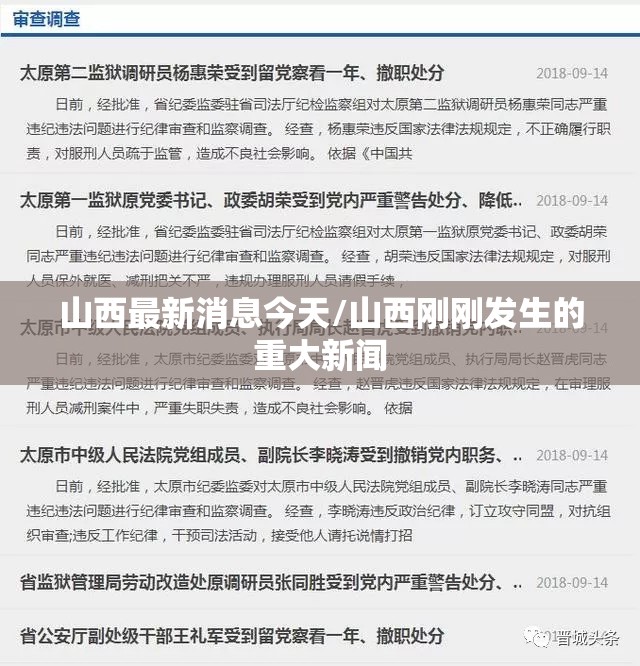 山西最新消息今天/山西刚刚发生的重大新闻 山西最新消息今天/山西刚刚发生的重大新闻