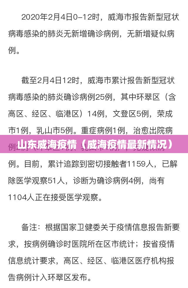 山东威海疫情(威海疫情最新情况) 山东威海疫情(威海疫情最新情况)