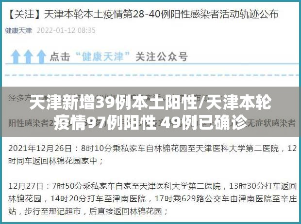 天津新增39例本土阳性/天津本轮疫情97例阳性 49例已确诊 天津新增39例本土阳性/天津本轮疫情97例阳性 49例已确诊