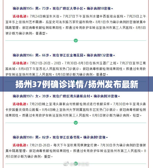扬州37例确诊详情/扬州发布最新