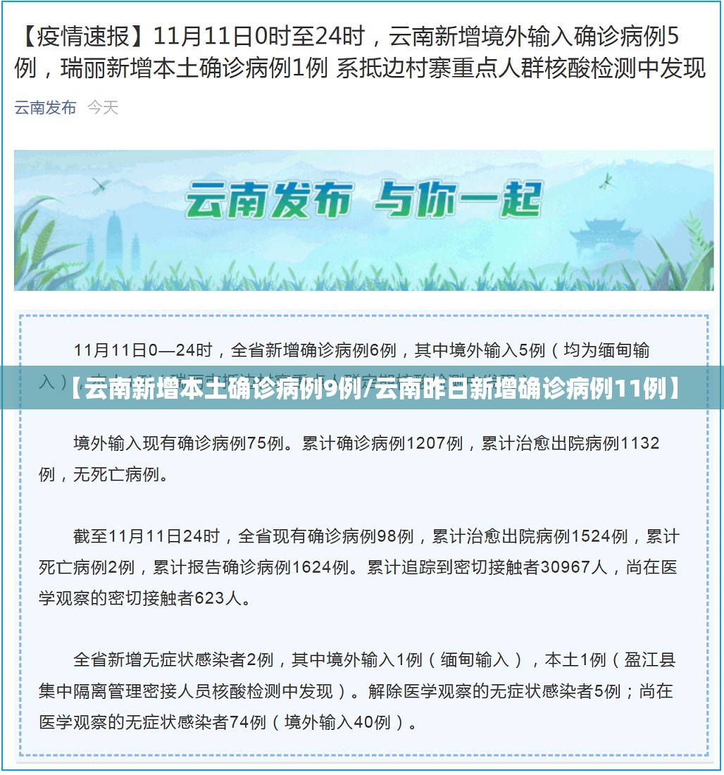 【云南新增本土确诊病例9例/云南昨日新增确诊病例11例】
