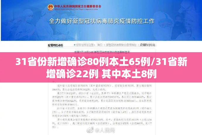 31省份新增确诊80例本土65例/31省新增确诊22例 其中本土8例