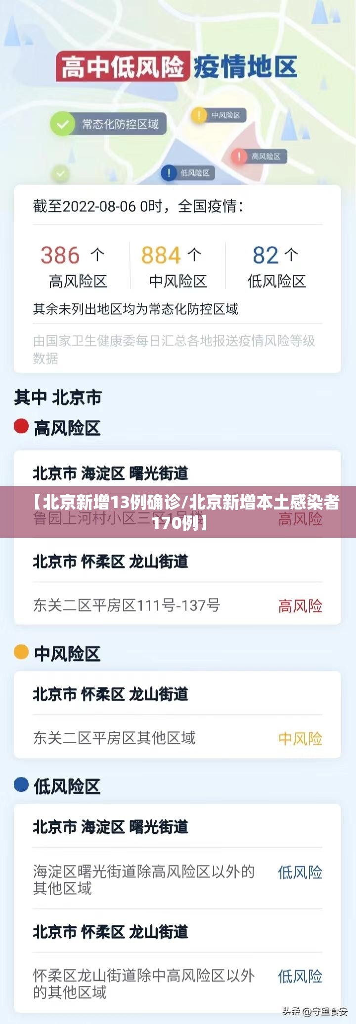 【北京新增13例确诊/北京新增本土感染者170例】